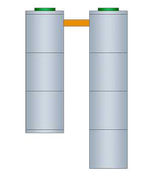 Схема септика из бетонных колец две камеры